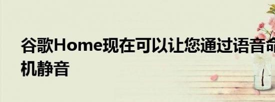 谷歌Home现在可以让您通过语音命令使手机静音