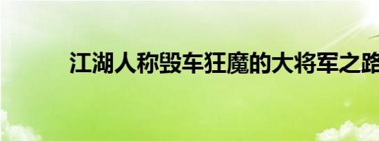 江湖人称毁车狂魔的大将军之路