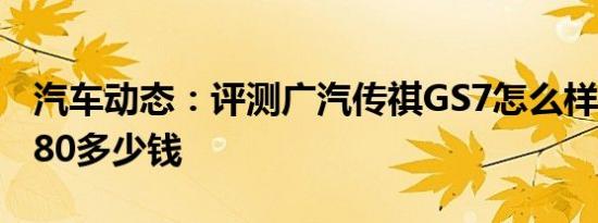 汽车动态：评测广汽传祺GS7怎么样及力帆X80多少钱