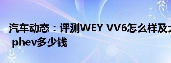 汽车动态：评测WEY VV6怎么样及大众途观l phev多少钱