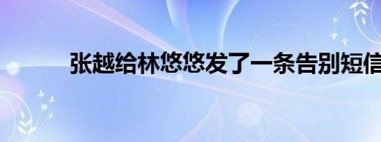 张越给林悠悠发了一条告别短信
