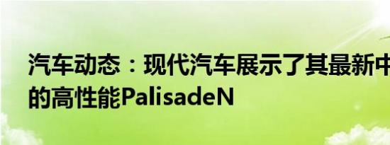 汽车动态：现代汽车展示了其最新中型SUV的高性能PalisadeN
