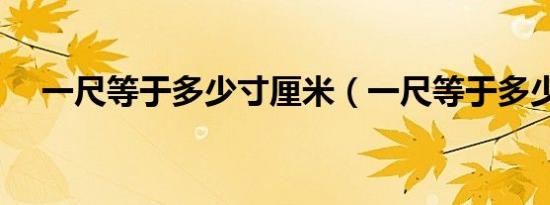 一尺等于多少寸厘米（一尺等于多少寸）