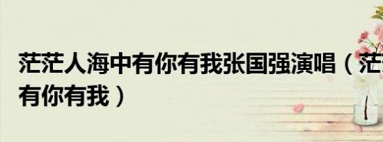 茫茫人海中有你有我张国强演唱（茫茫人海中有你有我）