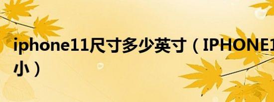 iphone11尺寸多少英寸（IPHONE11尺寸大小）