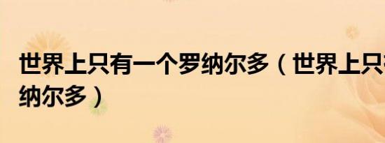 世界上只有一个罗纳尔多（世界上只有一个罗纳尔多）
