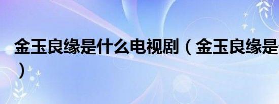 金玉良缘是什么电视剧（金玉良缘是什么生肖）
