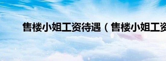售楼小姐工资待遇（售楼小姐工资）