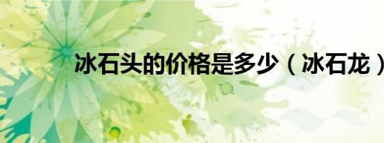 冰石头的价格是多少（冰石龙）
