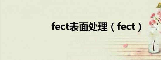 fect表面处理（fect）