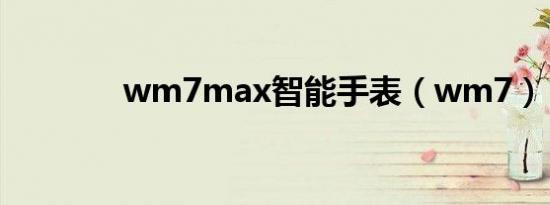 wm7max智能手表（wm7）
