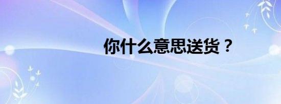 你什么意思送货？