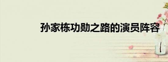 孙家栋功勋之路的演员阵容