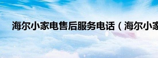 海尔小家电售后服务电话（海尔小家电）
