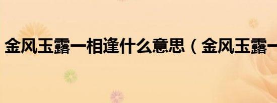 金风玉露一相逢什么意思（金风玉露一相逢）