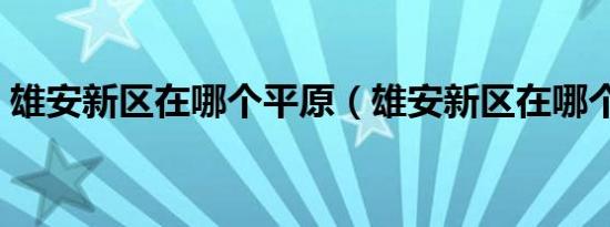 雄安新区在哪个平原（雄安新区在哪个城市）