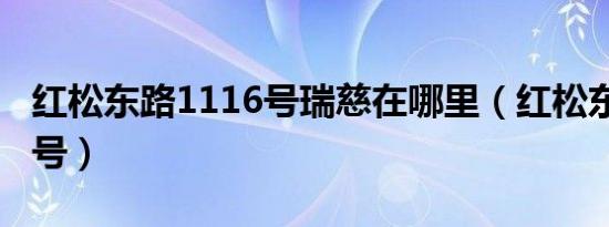 红松东路1116号瑞慈在哪里（红松东路1116号）