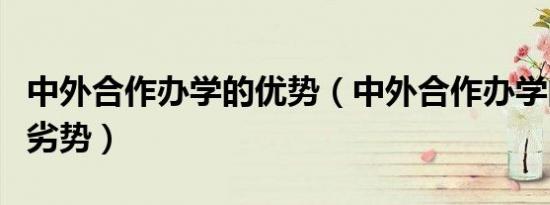 中外合作办学的优势（中外合作办学的优势和劣势）