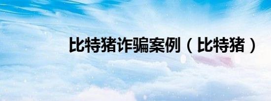 比特猪诈骗案例（比特猪）