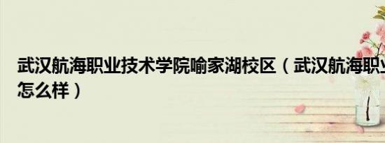 武汉航海职业技术学院喻家湖校区（武汉航海职业技术学院怎么样）