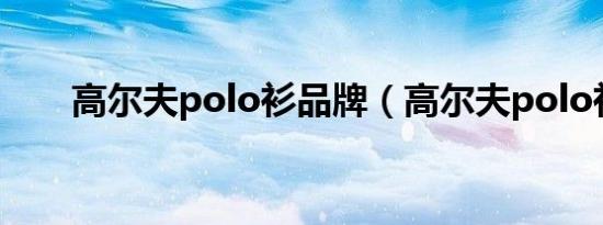 高尔夫polo衫品牌（高尔夫polo衫）