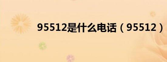 95512是什么电话（95512）