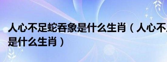 人心不足蛇吞象是什么生肖（人心不足蛇吞象是什么生肖）