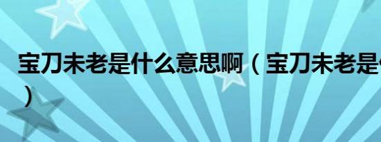 宝刀未老是什么意思啊（宝刀未老是什么意思）