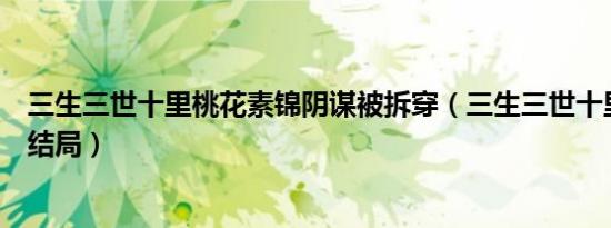 三生三世十里桃花素锦阴谋被拆穿（三生三世十里桃花素锦结局）