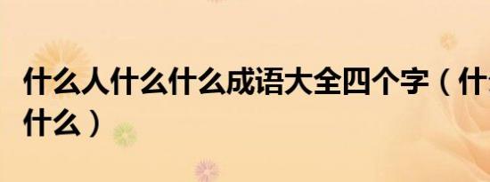 什么人什么什么成语大全四个字（什么人什么什么）