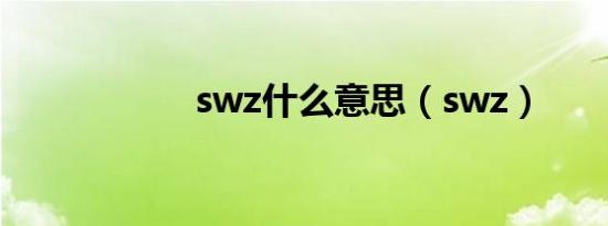 swz什么意思（swz）