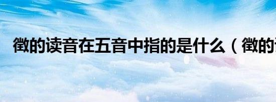 徴的读音在五音中指的是什么（徴的读音）