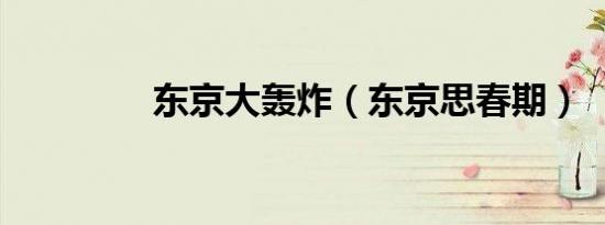 东京大轰炸（东京思春期）
