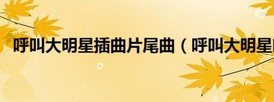 呼叫大明星插曲片尾曲（呼叫大明星吻戏）