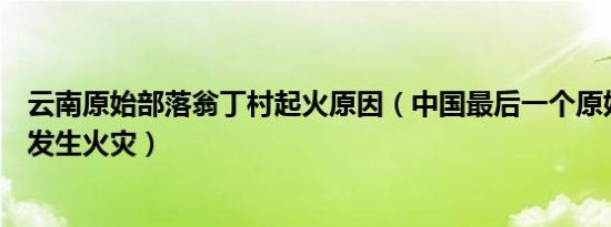 云南原始部落翁丁村起火原因（中国最后一个原始部落翁丁发生火灾）