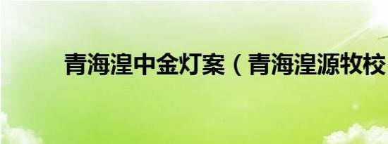 青海湟中金灯案（青海湟源牧校）