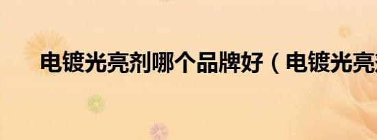 电镀光亮剂哪个品牌好（电镀光亮剂）