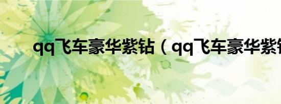 qq飞车豪华紫钻（qq飞车豪华紫钻）