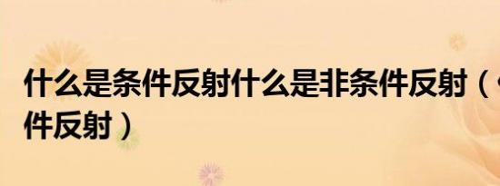 什么是条件反射什么是非条件反射（什么是条件反射）