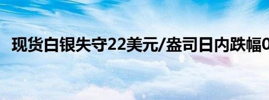 现货白银失守22美元/盎司日内跌幅0.84%