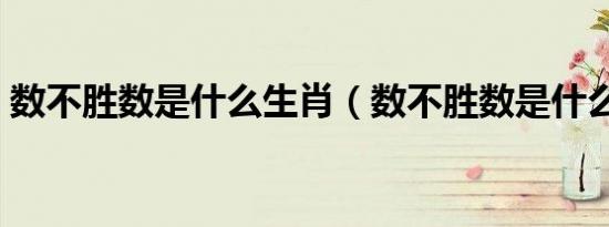 数不胜数是什么生肖（数不胜数是什么生肖）