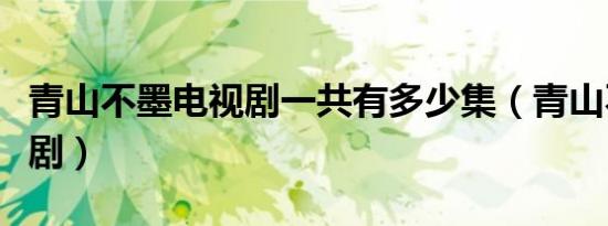 青山不墨电视剧一共有多少集（青山不墨电视剧）