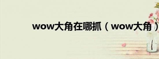 wow大角在哪抓（wow大角）