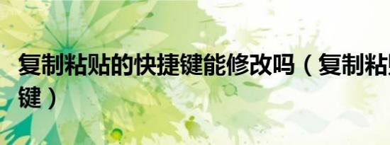 复制粘贴的快捷键能修改吗（复制粘贴的快捷键）