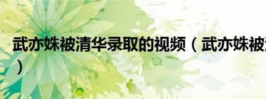 武亦姝被清华录取的视频（武亦姝被清华录取）