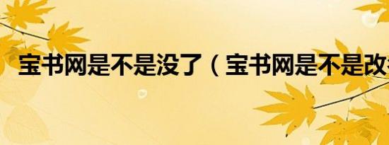 宝书网是不是没了（宝书网是不是改名了）