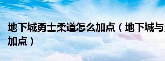 地下城勇士柔道怎么加点（地下城与勇士柔道加点）