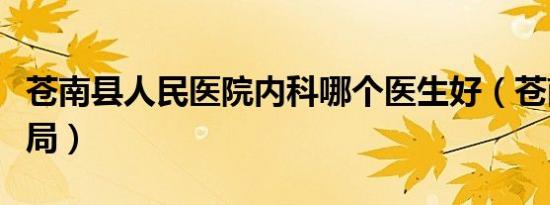 苍南县人民医院内科哪个医生好（苍南县人事局）