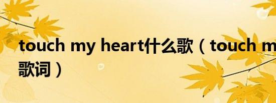 touch my heart什么歌（touch my heart歌词）