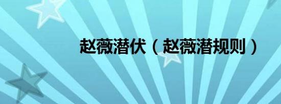 赵薇潜伏（赵薇潜规则）